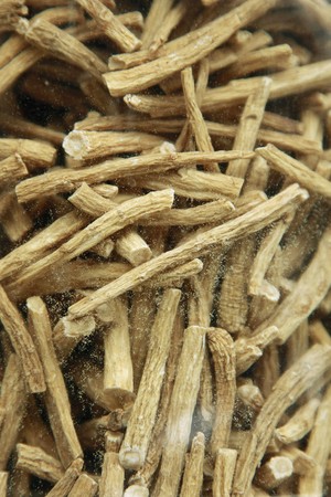 Chinese herbs in a jarの写真素材