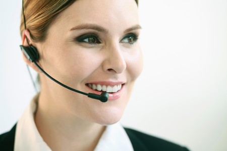 Businesswoman with headset