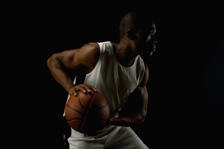  Man playing basketballの写真素材