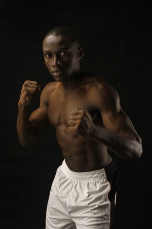 Man getting ready to fightの写真素材