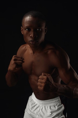 Man getting ready to fightの写真素材