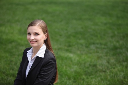 Businesswoman smiling confidentlyの写真素材