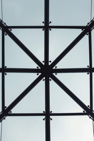 Transparent glass ceiling of a building