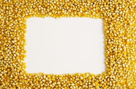 Frame made of corn kernelsの写真素材