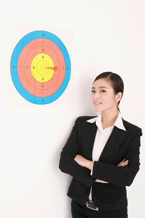 Businesswoman on targetの写真素材