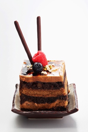 Chocolate coffee layered cakeの写真素材
