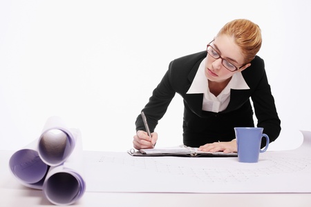 Businesswoman writing on organizerの写真素材
