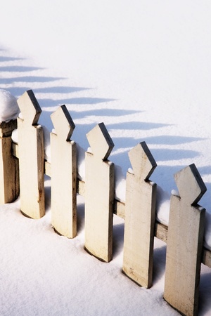 Fence during winterの写真素材