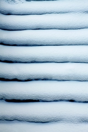 Snow covered stairsの写真素材