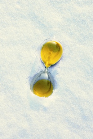 Hourglass in snow