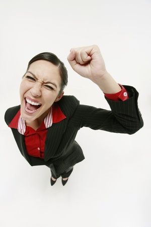 Businesswoman celebrating her successの写真素材