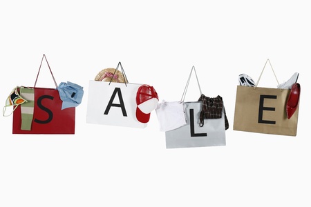 Shopping bags with the word SALE