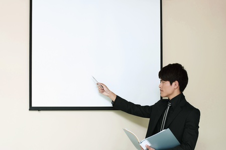 Businessman giving presentationの写真素材