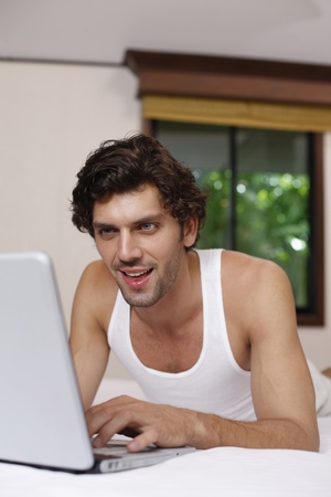 Man using laptopの写真素材