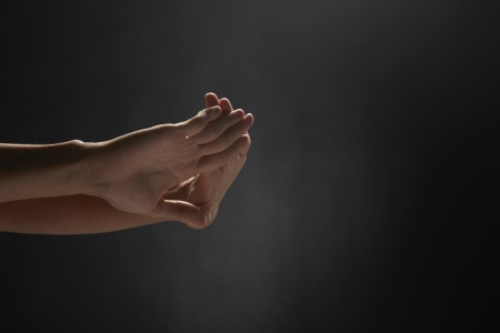 Human hands stretchingの写真素材