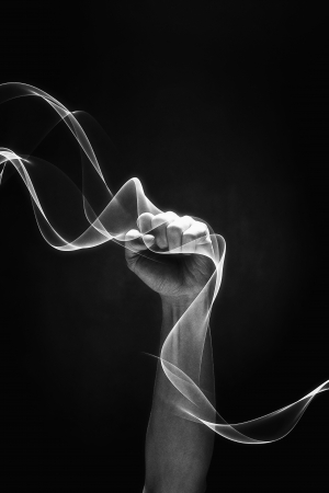 Human fist held upの写真素材