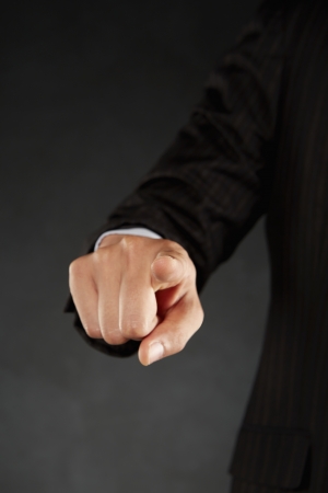 Index finger pointing towards one directionの写真素材