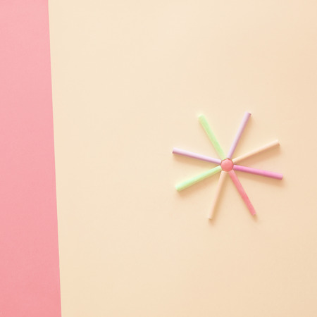 Chalks concept on pastel backgroundの写真素材