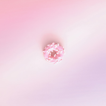 Doughnut on pastel backgroundの写真素材