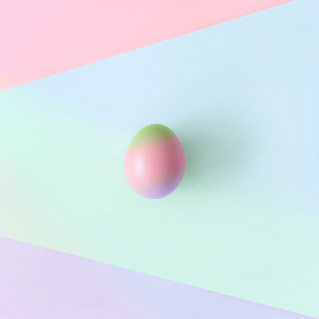 An egg on pastel backgroundの写真素材