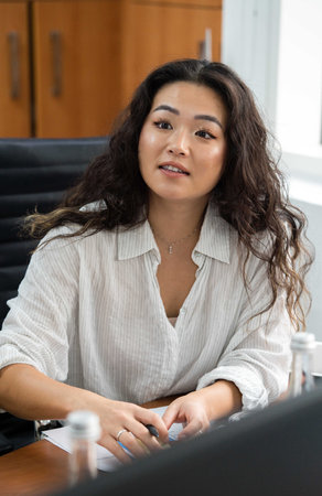 Young Asian woman working in the office