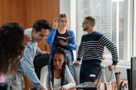Young businesspeople working together in the office