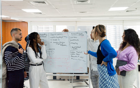 Young businesspeople working together