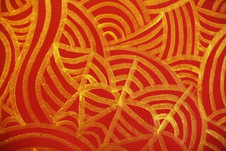 Wall with golden patternの写真素材