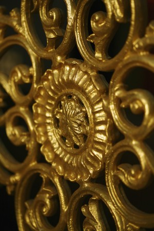 Close-up of metal gateの写真素材