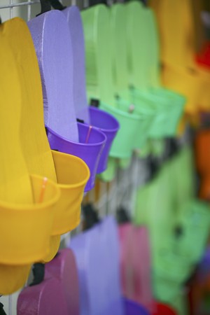 Traditional wooden slippersの写真素材