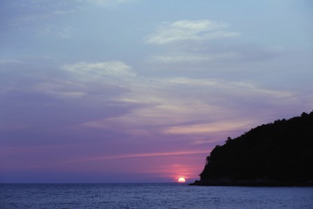 Beautiful sunset over seaの写真素材