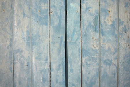 Wood panels painted blueの写真素材