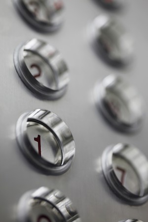 Close-up of elevator's push buttonsの写真素材