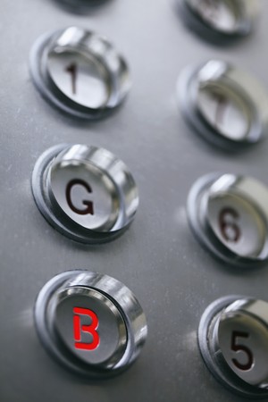 Close-up of elevator's push buttonsの写真素材