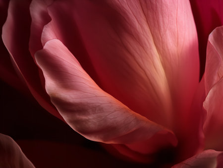 A close-up texture photo of a flower petal, capturing the velvety smoothness and delicate nature of this botanical beauty.の素材