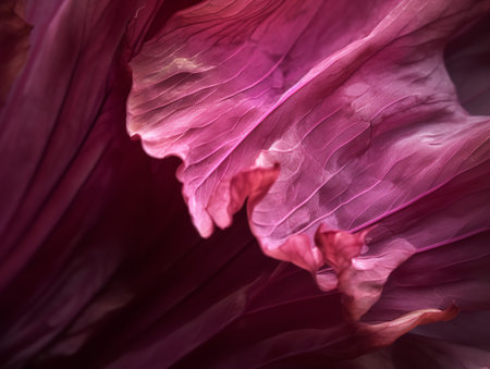 A close-up texture photo of a flower petal, capturing the velvety smoothness and delicate nature of this botanical beauty.の素材