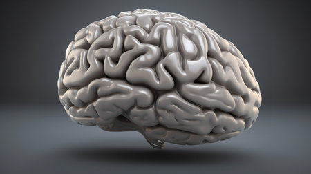 A 3D clipart image of a human brain, simplified and stylized for easy understanding. Ideal for application in various educational contexts.の素材