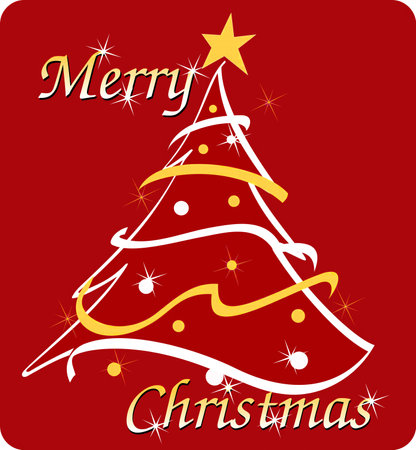 christmas design over  red  background vector illustration. merry christmasのイラスト素材