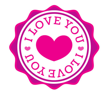 I love you Mom pink stamp on white background. Vector illustration.のイラスト素材