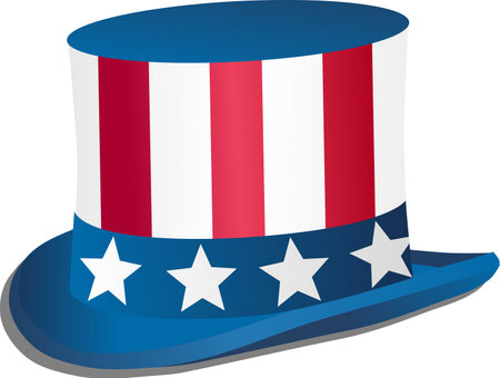 Illustration of a Uncle Sam hat isolated on a white background.のイラスト素材