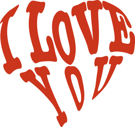I love you written in red on a white background, vector illustrationのイラスト素材