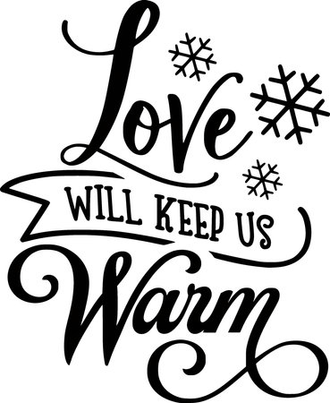 I love you all the winter. Hand drawn lettering. Vector illustrationのイラスト素材