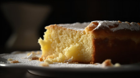 Close-Up Photography of a slice of Ricotta cakeの素材