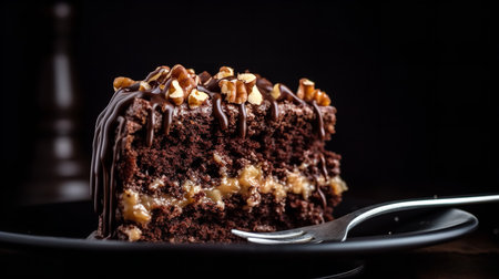 Close-Up Photography of a slice of German Chocolate cakeの素材