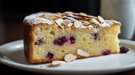 Close-Up Photography of a slice of Ricotta cakeの素材