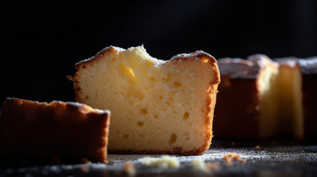 Close-Up Photography of a slice of pound cakeの素材