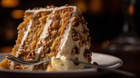 Close-Up Photography of a slice of hummingbird cakeの素材