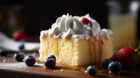 Close-Up Photography of a slice of Tres Leches cakeの素材