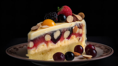 Close-Up Photography of a slice of marzipan cakeの素材