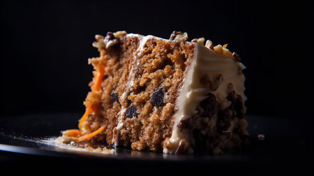 Close-Up Photography of a slice of carrot cakeの素材